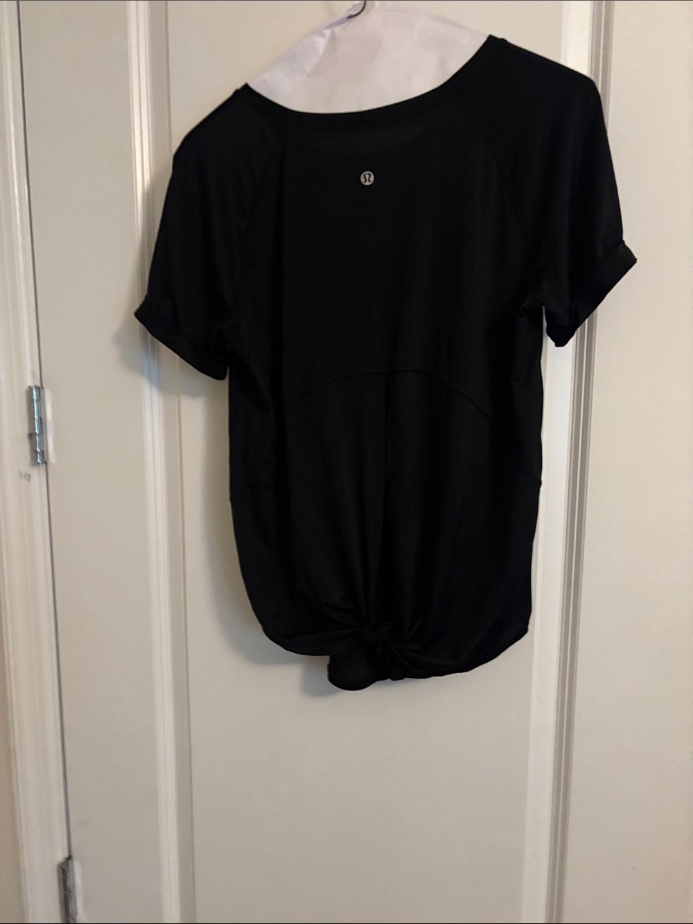 lululemon athletica Black Short Sleeve Knot-Back Top